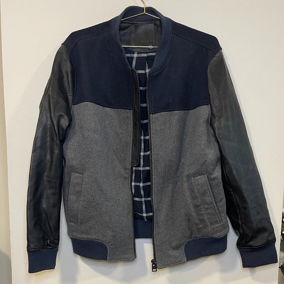 Blank NYC Mens Wool and Faux Leather Jacket Size Large - Picture 2 of 5